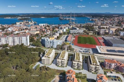 Prodaja stanova u novom stambenom projektu na eksluzivnoj lokaciji, 300 m od mora, Pula, par minuta do šetnice Lungo mare.S6-Z2