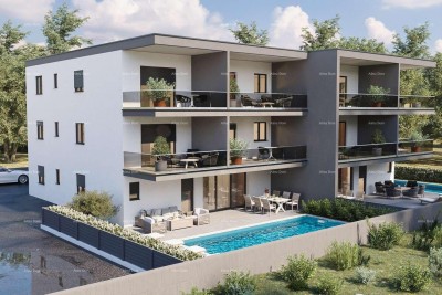 Stan u novogradnji s vrtom i bazenom– Novigrad, 400 m od mora