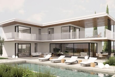 Kaštelir – moderna vila s bazenom i pogledom na more