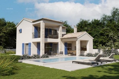 Haus mit Pool im Bau mit Blick auf die Učka – Gemeinde Pićan